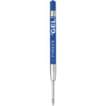 Parker Gel ballpoint pen refill (blue ink) – Silver front view