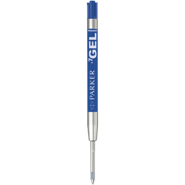 Parker Gel ballpoint pen refill (blue ink) – Silver front view