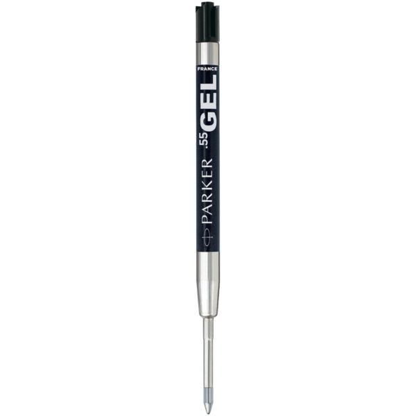 Parker Gel ballpoint pen refill (black ink) – Silver front view