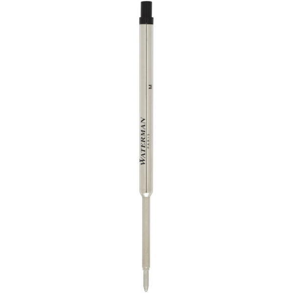 Waterman ballpoint pen refill (black ink) – Silver front view