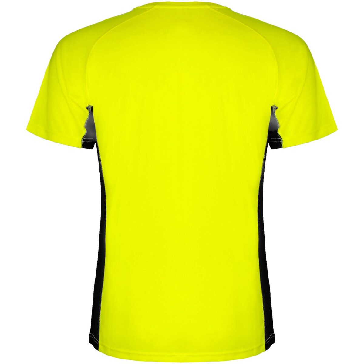 Shanghai short sleeve kids sports t-shirt – Fluor Yellow back view