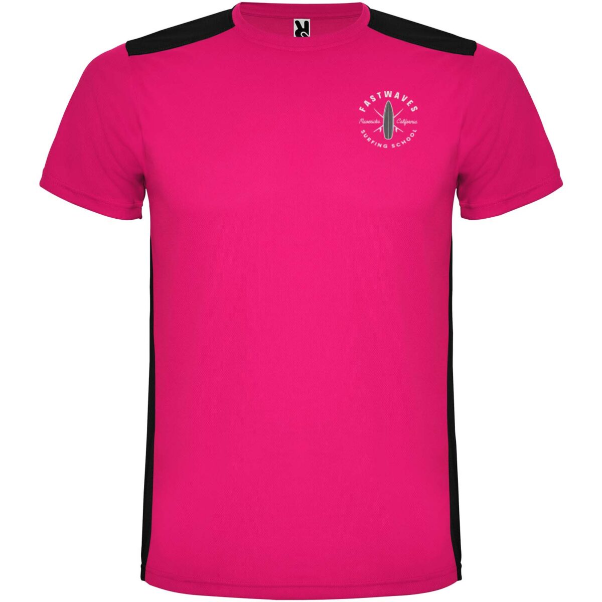 Detroit short sleeve kids sports t-shirt – Fuchsia with logo