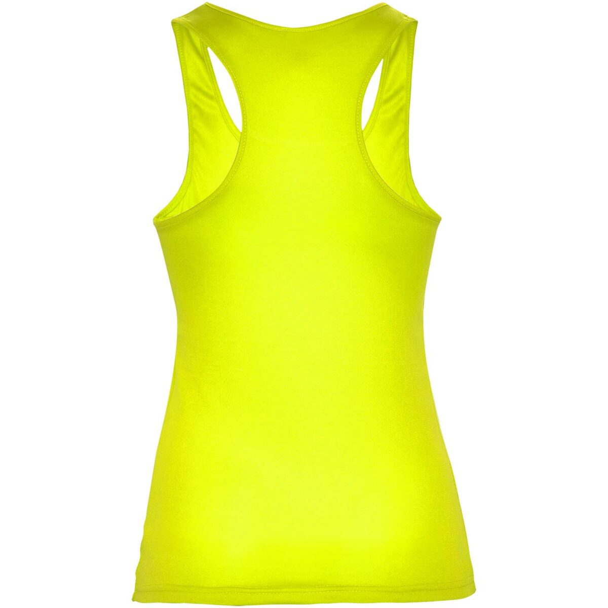Shura women's sports vest – Fluor Yellow back view