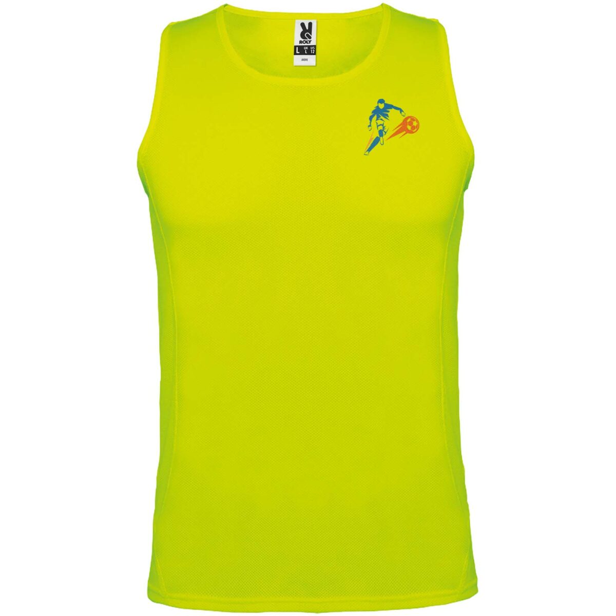 Andre men's sports vest – Fluor Yellow with logo
