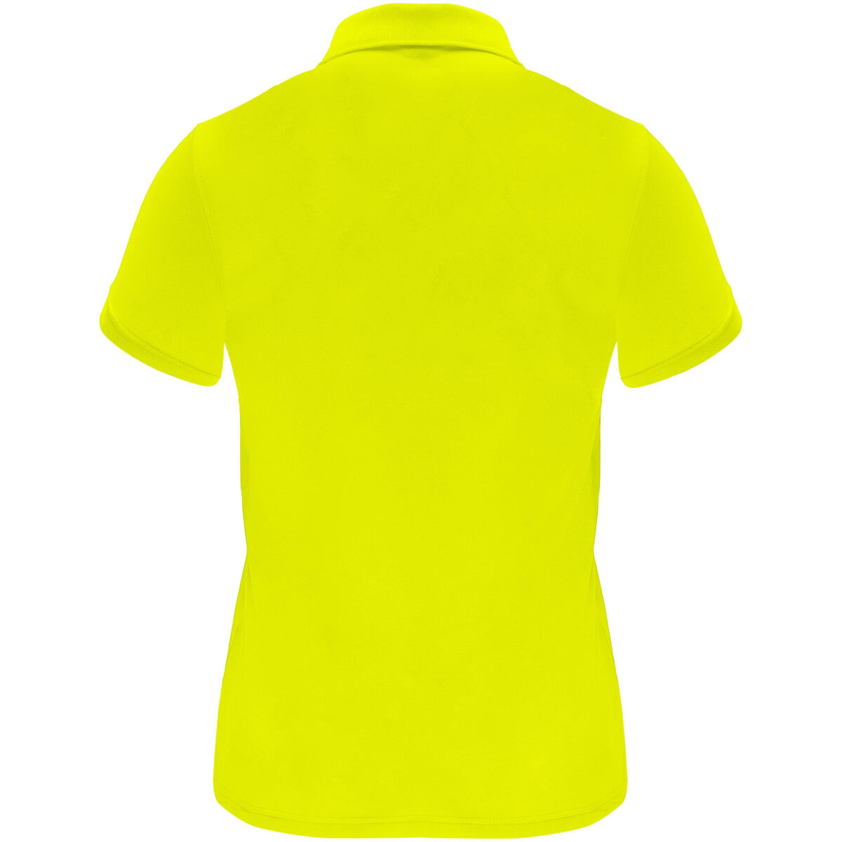 Monzha short sleeve women's sports polo – Fluor Yellow back view