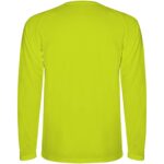 Montecarlo long sleeve men's sports t-shirt – Fluor Yellow back view