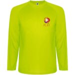 Montecarlo long sleeve men's sports t-shirt – Fluor Yellow with logo
