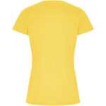 Imola short sleeve women's sports t-shirt – Yellow back view