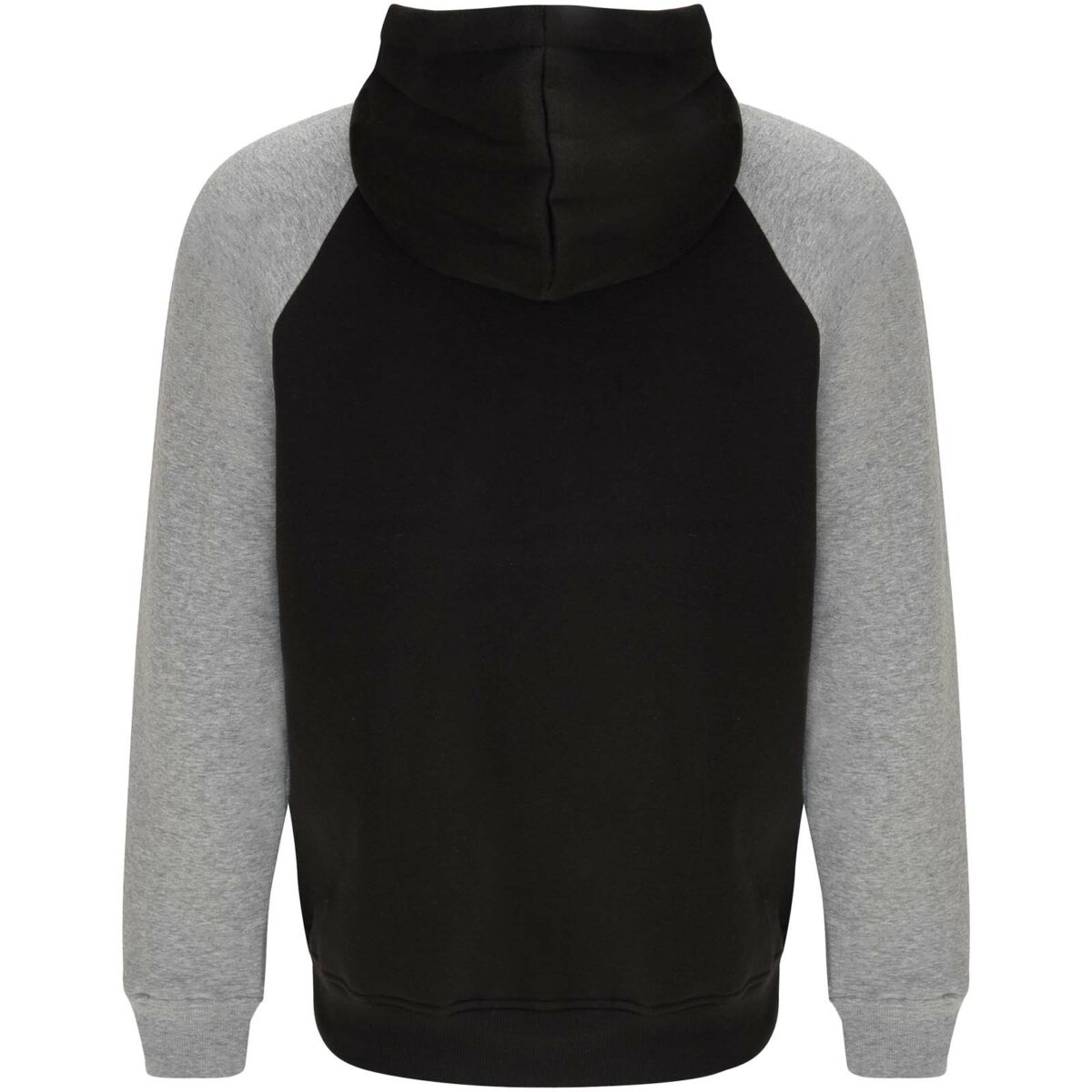 Badet unisex two-tone hoodie – Solid black back view
