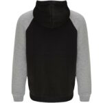 Badet unisex two-tone hoodie – Solid black back view