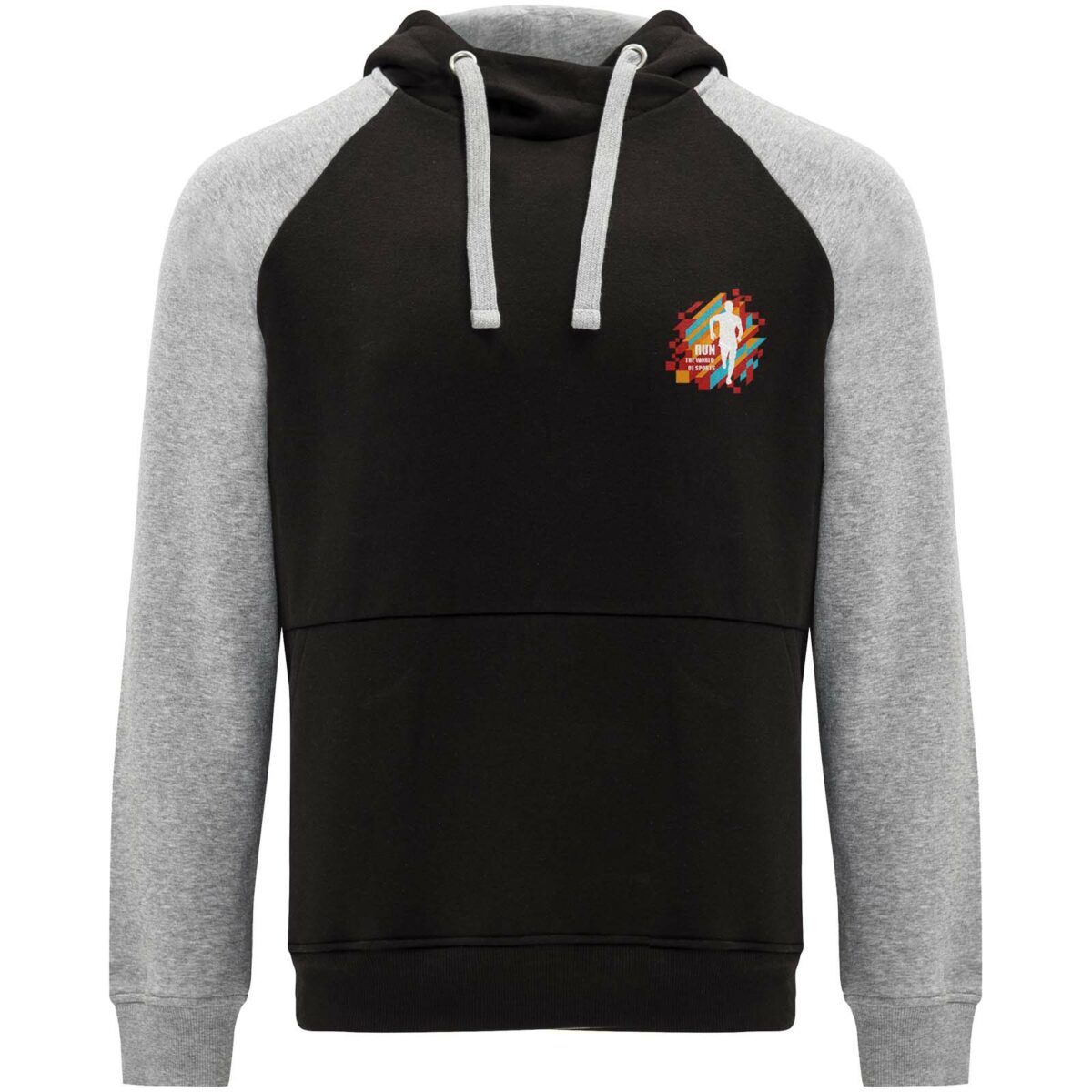 Badet unisex two-tone hoodie – Solid black with logo