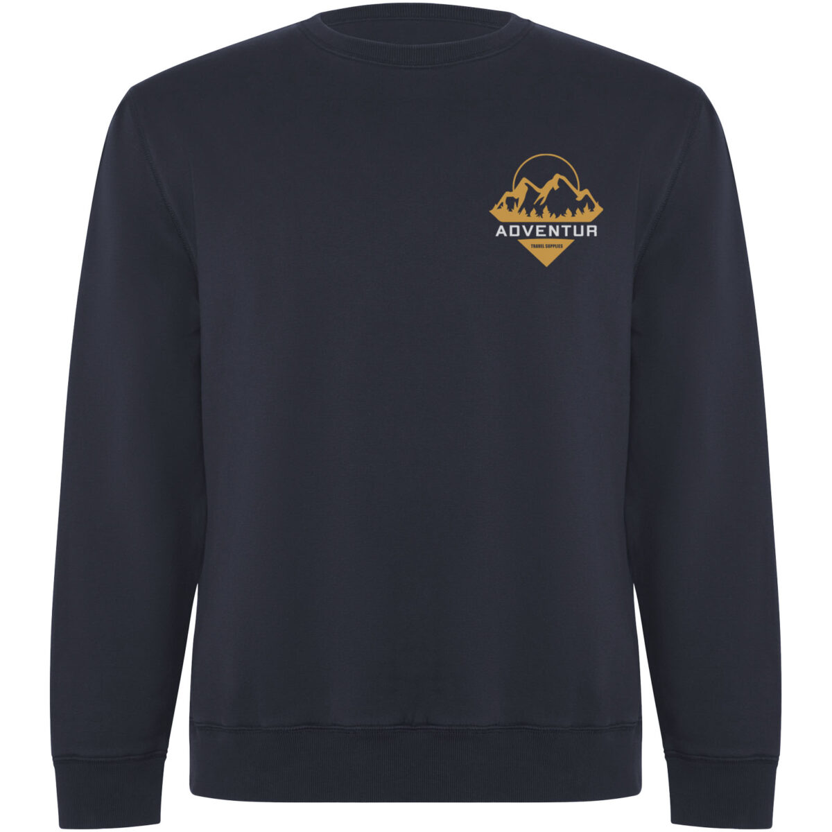Batian organic cotton unisex crewneck sweater – Navy Blue with logo