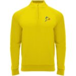 Epiro long sleeve unisex quarter zip sweatshirt – Yellow with logo