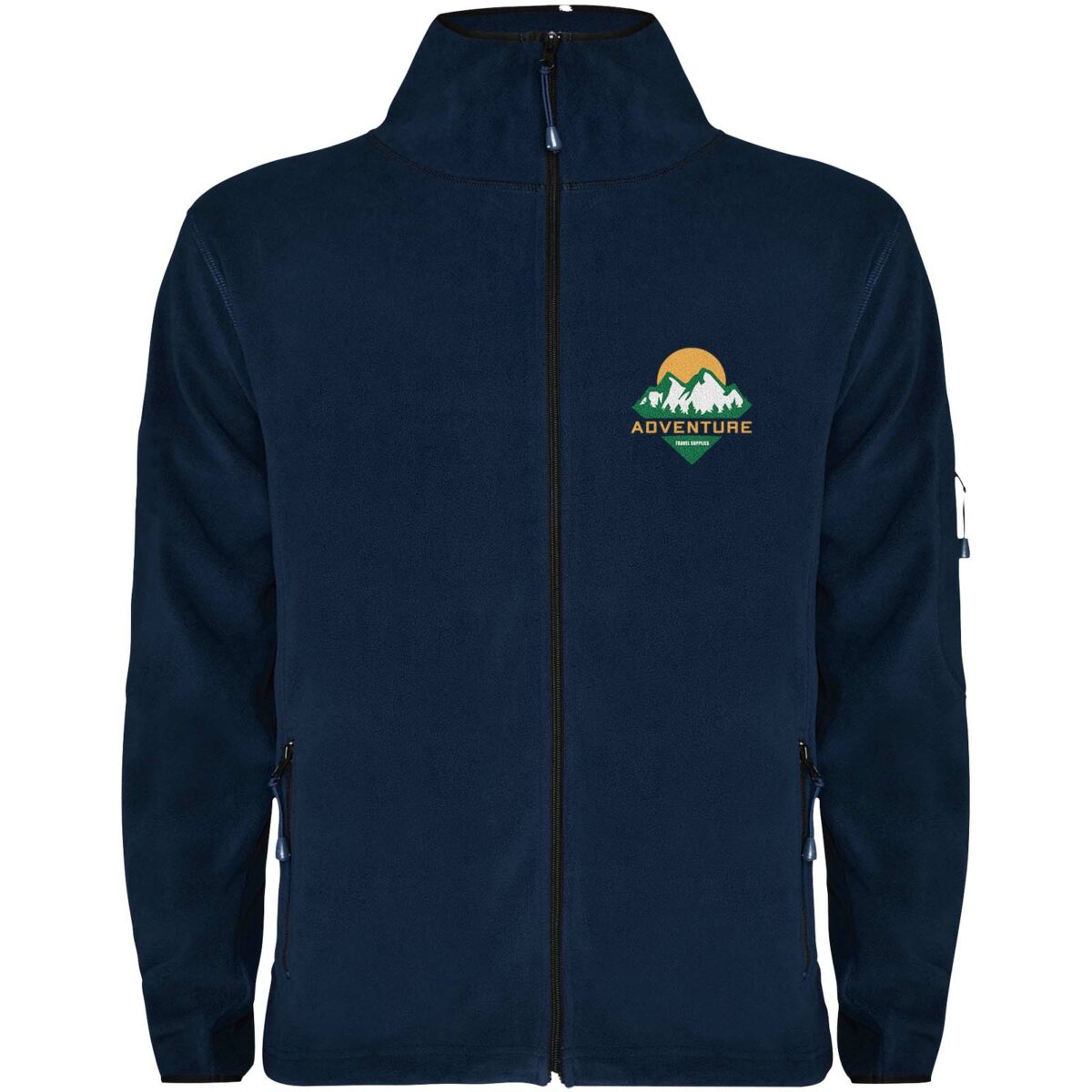 Luciane men's full zip fleece jacket – Navy Blue with logo