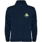 Luciane men's full zip fleece jacket – Navy Blue with logo
