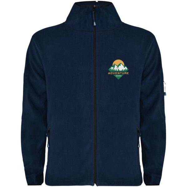 Luciane men's full zip fleece jacket – Navy Blue with logo