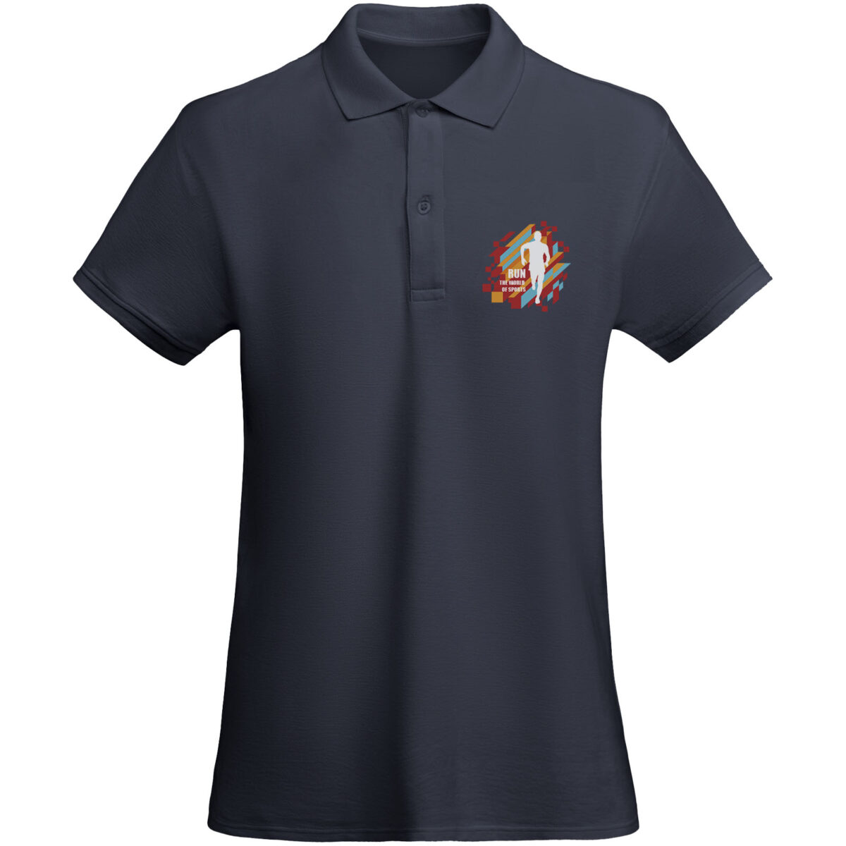 Prince organic cotton short sleeve women's polo – Navy Blue with logo