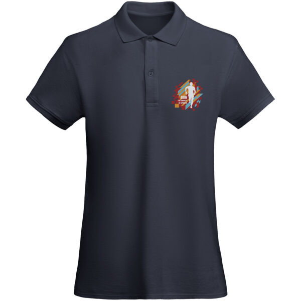 Prince organic cotton short sleeve women's polo – Navy Blue with logo