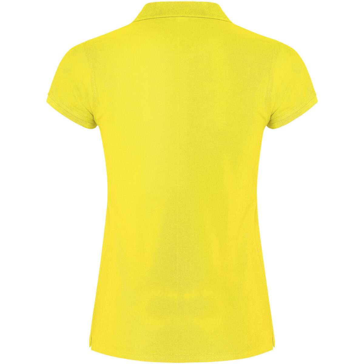 Star short sleeve women's polo – Yellow back view
