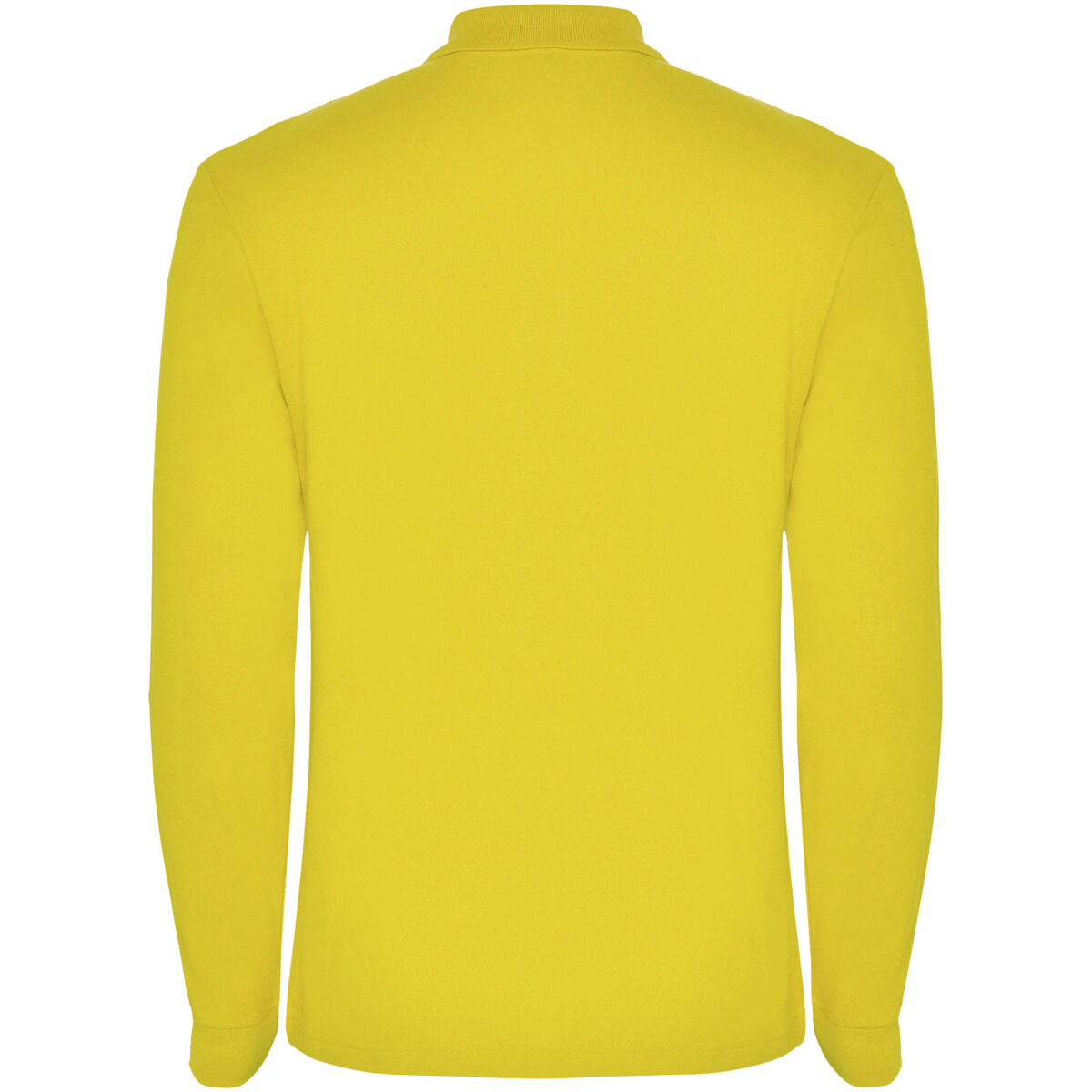 Estrella long sleeve men's polo – Yellow back view