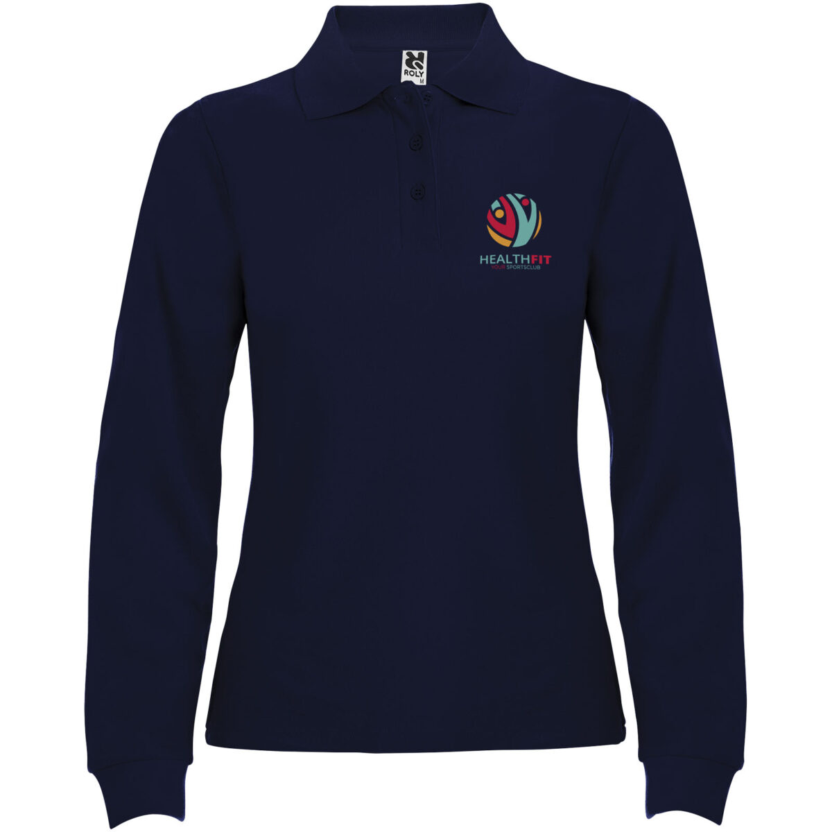 Estrella long sleeve women's polo – Navy Blue with logo