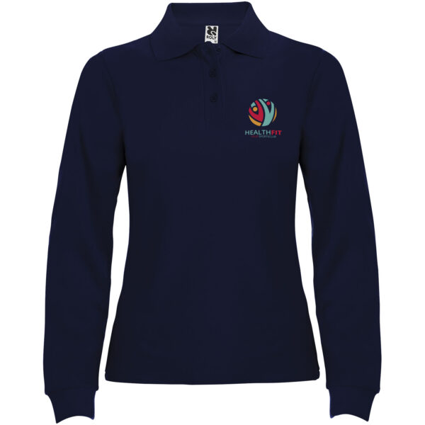 Estrella long sleeve women's polo – Navy Blue with logo