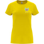 Capri short sleeve women's t-shirt – Yellow with logo