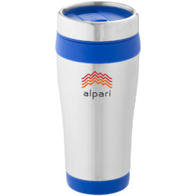 Elwood 410 ml insulated tumbler – Silver with logo