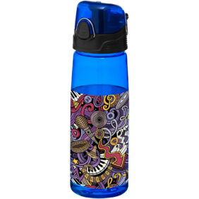 Capri 700 ml sport bottle – Transparent blue with logo