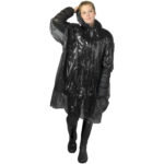 Ziva disposable rain poncho with storage pouch – Solid black extra view