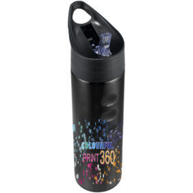 Trixie 750 ml stainless steel sport bottle – Solid black with logo