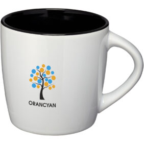 Aztec 340 ml ceramic mug – White with logo