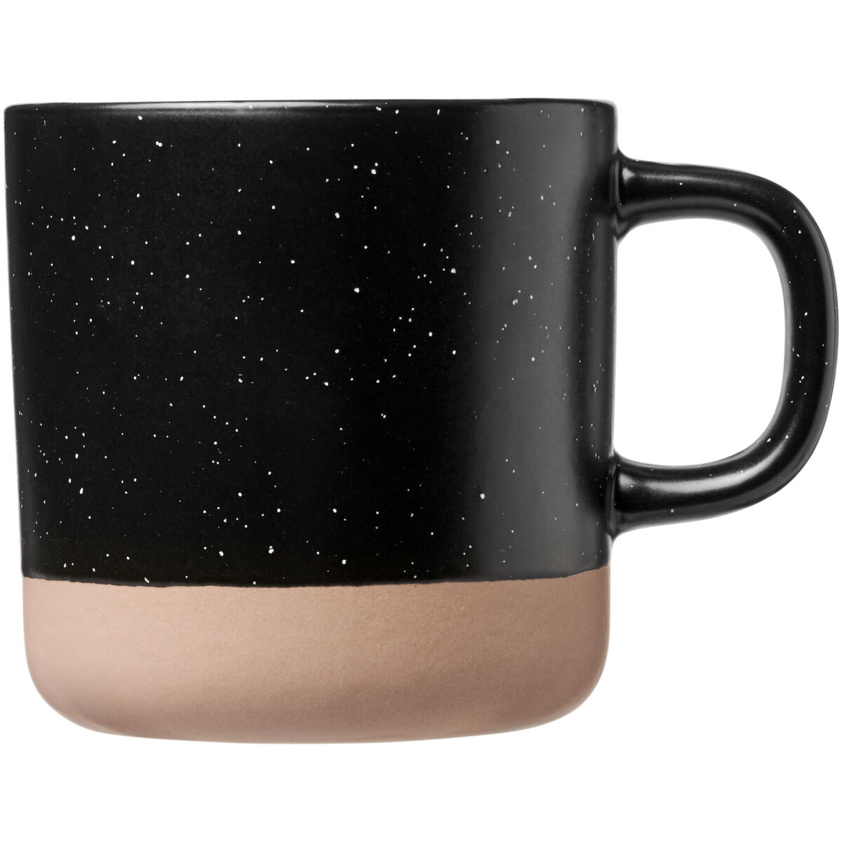 Pascal 360 ml ceramic mug – Solid black front view