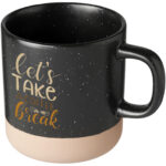 Pascal 360 ml ceramic mug – Solid black with logo