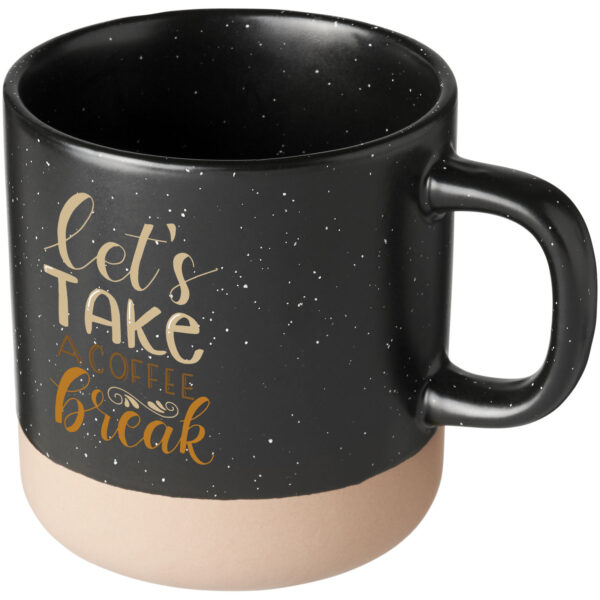Pascal 360 ml ceramic mug – Solid black with logo