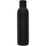 Odin 510 ml copper vacuum insulated water bottle – Solid black front view