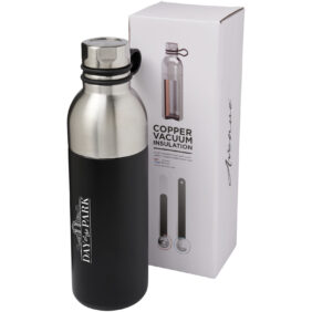 Koln 590 ml copper vacuum insulated sport bottle – Solid black with logo