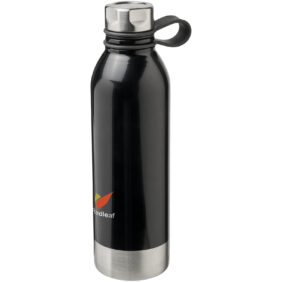 Perth 740 ml stainless steel sport bottle – Solid black with logo