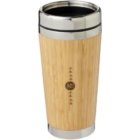 Bambus 450 ml tumbler with bamboo outer – Brown with logo