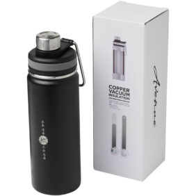 Gessi 590 ml copper vacuum insulated sport bottle – Solid black with logo