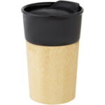 Pereira 320 ml porcelain mug with bamboo outer wall – Shiny black extra view