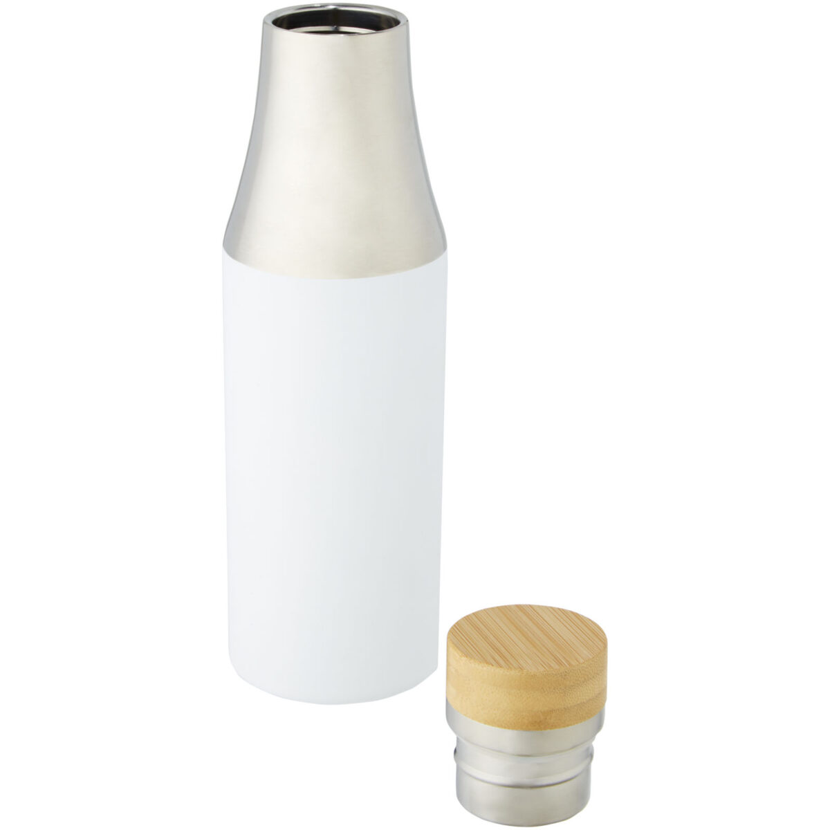 Hulan 540 ml copper vacuum insulated stainless steel bottle with bamboo lid – White extra view