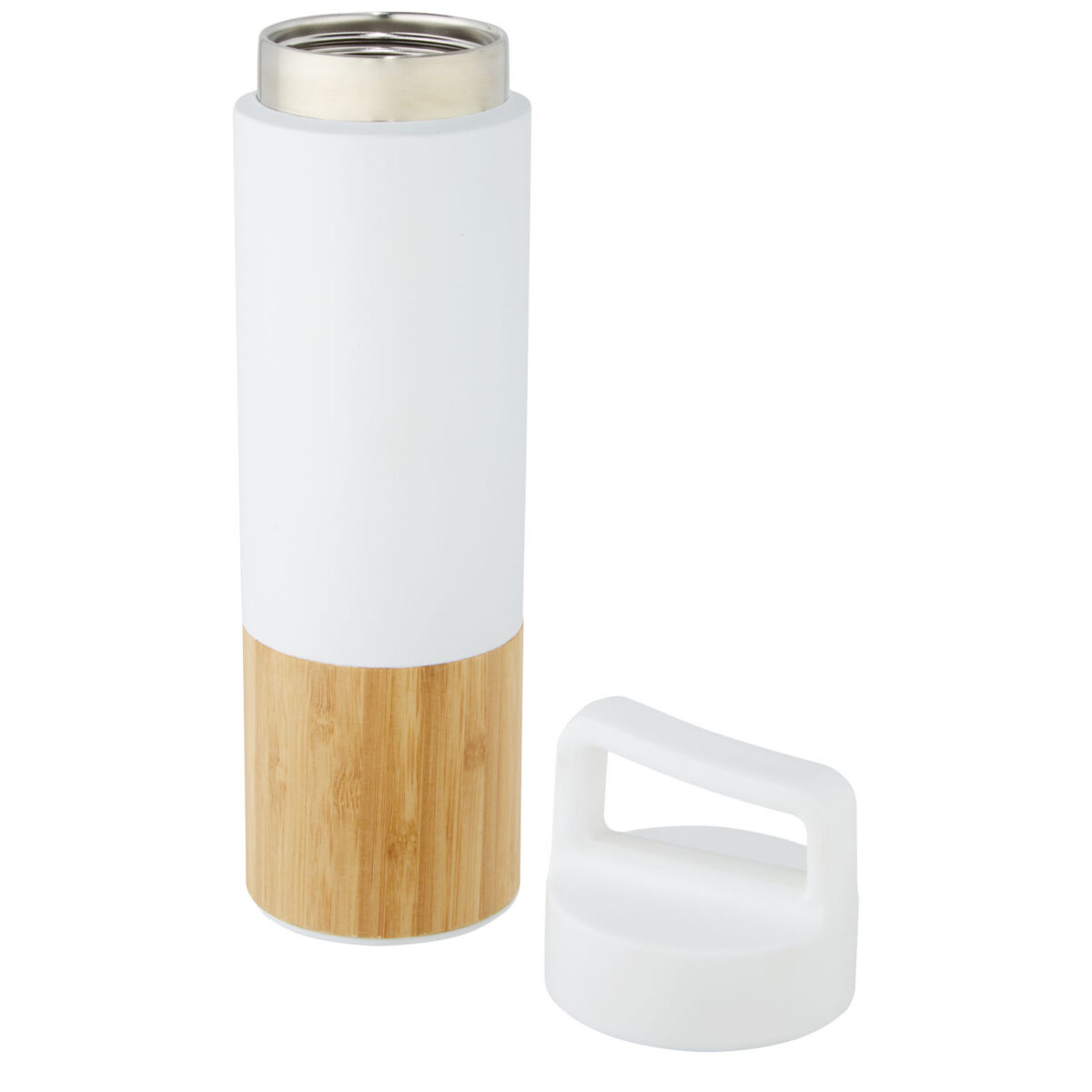 Torne 540 ml copper vacuum insulated stainless steel bottle with bamboo outer wall – White extra view