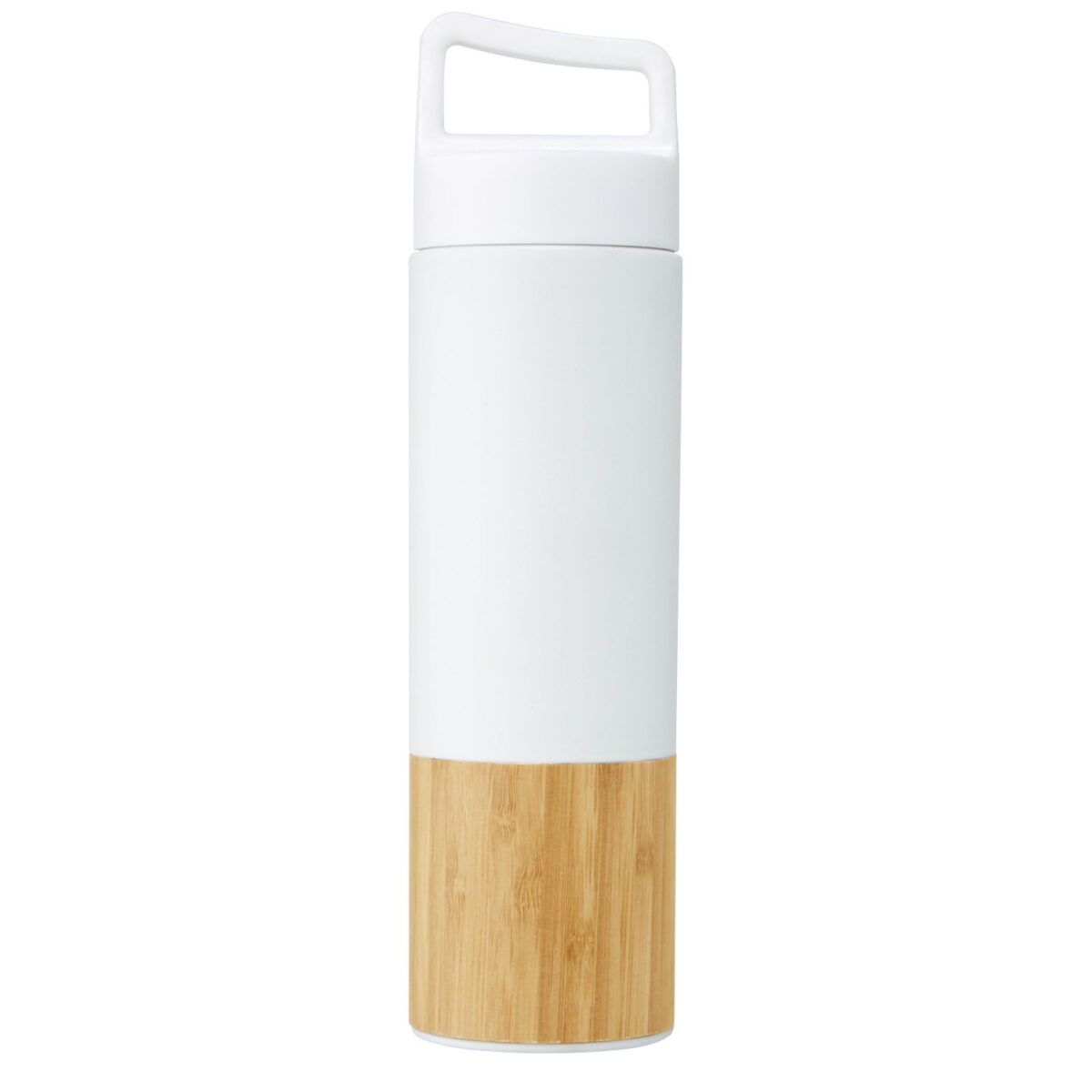Torne 540 ml copper vacuum insulated stainless steel bottle with bamboo outer wall – White front view