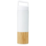 Torne 540 ml copper vacuum insulated stainless steel bottle with bamboo outer wall – White front view