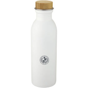 Kalix 650 ml stainless steel water bottle – White with logo