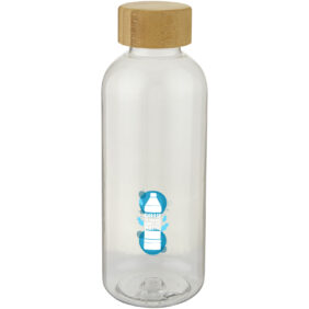 Ziggs 650 ml recycled plastic water bottle – Transparent with logo