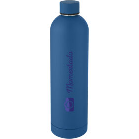 Spring 1 L copper vacuum insulated bottle – Tech blue with logo