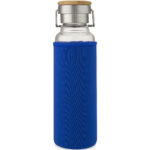 Thor 660 ml glass bottle with neoprene sleeve – Blue front view
