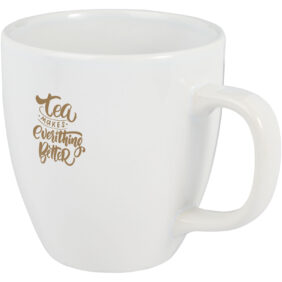 Moni 430 ml ceramic mug – White with logo